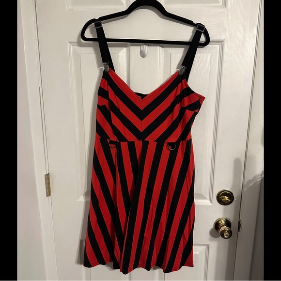 Killstar x Avril Red and Black Striped Dress - Picture 2 of 5